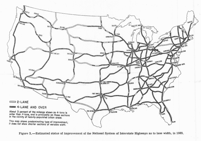1965 status map showing progress on following the 1955 highway plan 1965 status map showing progress on following the 1955 highway plan