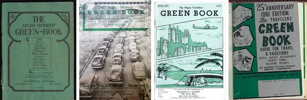 Green Book covers from 1937, 1945, 1956 and 1961. Via 99% Invisible Green Book covers from 1937, 1945, 1956 and 1961. (Via 99% Invisible)