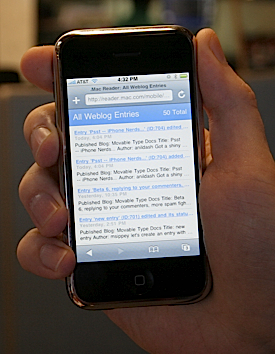 Movable Type on an iPhone
