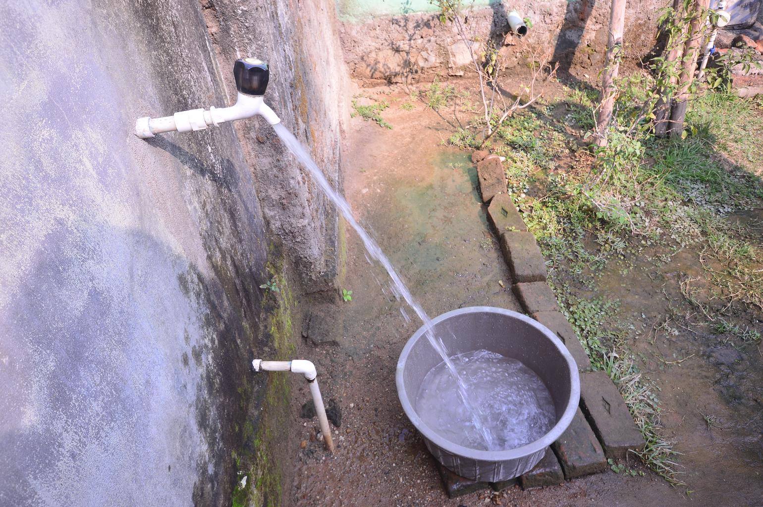 A new water faucet running